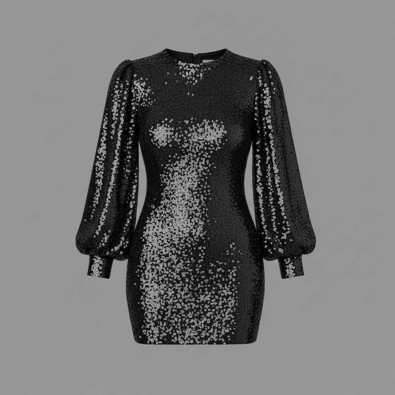 Nicoline | Women's Glitter Cocktail Dress with V-Neck