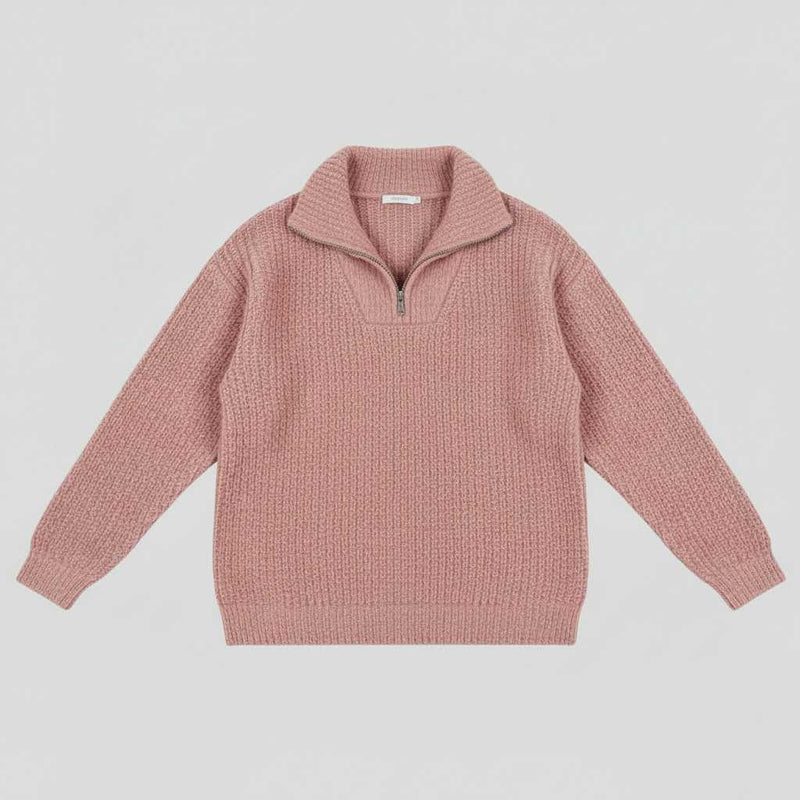 Dafina V-Neck Sweater with Zipper | Women's Sweater
