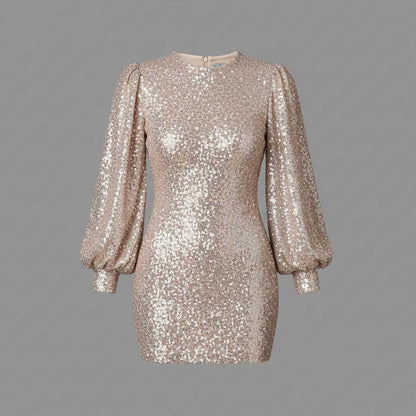 Nicoline | Women's Glitter Cocktail Dress with V-Neck