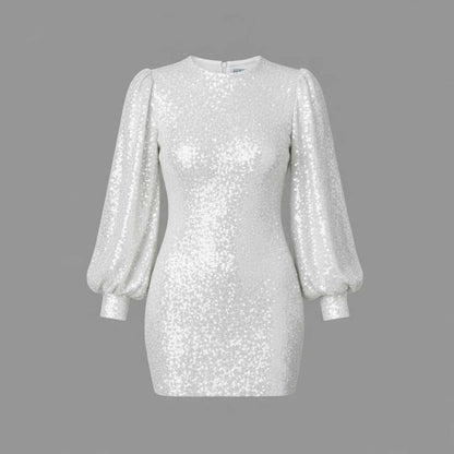 Nicoline | Women's Glitter Cocktail Dress with V-Neck