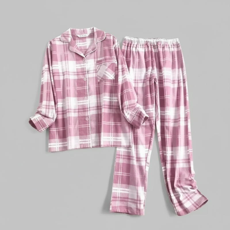 Plaid Cotton Flannel Pajama Set | Women's Sleepwear