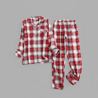 Plaid Cotton Flannel Pajama Set | Women's Sleepwear