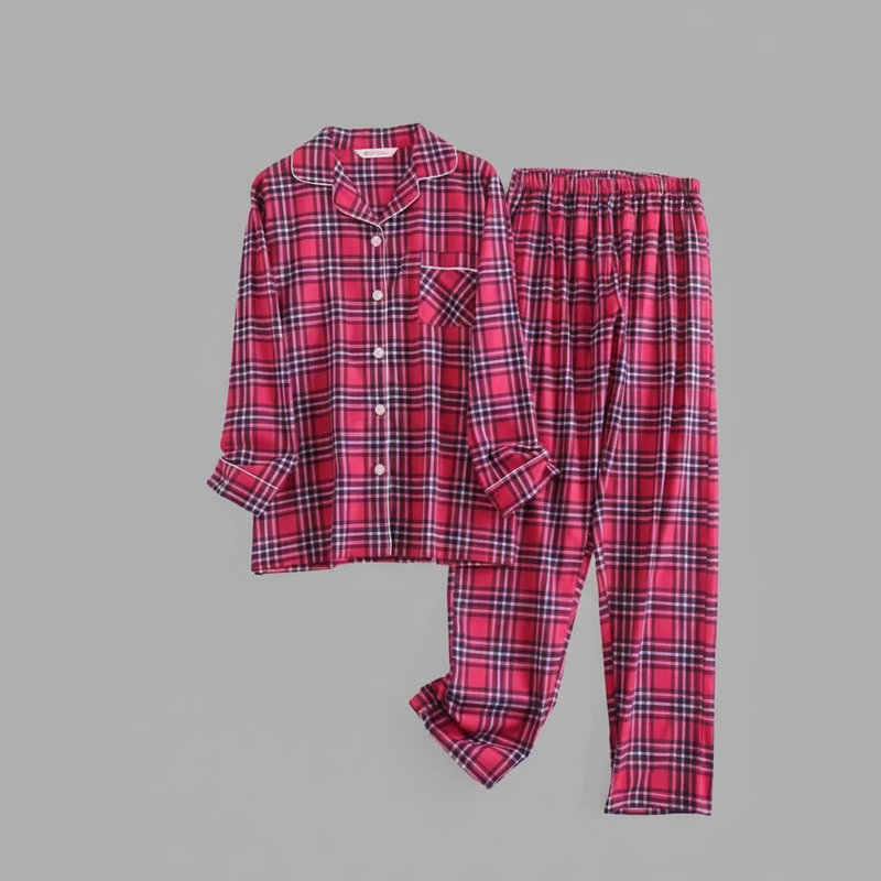 Plaid Cotton Flannel Pajama Set | Women's Sleepwear