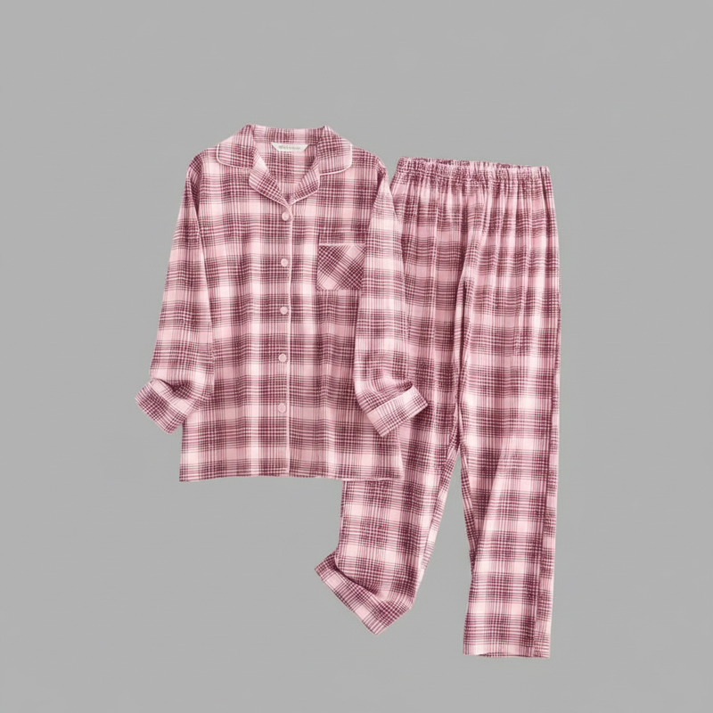 Plaid Cotton Flannel Pajama Set | Women's Sleepwear